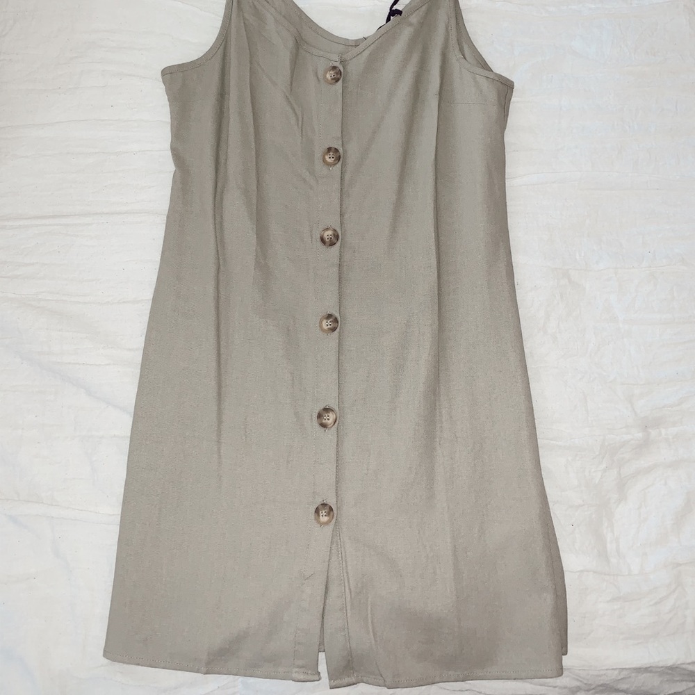 Soft green button up dress